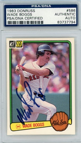 1983 Donruss Wade Boggs Signed Rookie Card PSA