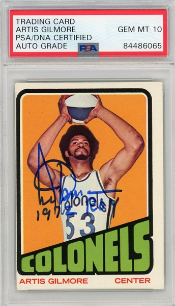 1972 Topps Artis Gilmore Signed Rookie Card PSA