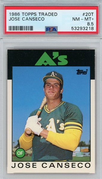 1986 Topps Traded Jose Canseco PSA 8.5