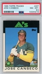 1986 Topps Traded Jose Canseco PSA 8.5